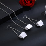 PANTIDE Toilet Paper Roll Earrings and Necklace Kit, Funny Toilet Paper Pendant Dangle Drop Hook Ear Wire Earrings, Creative Silver Handmade Necklace, 2020 New Gift Jewelry Accessories for Women Girls
